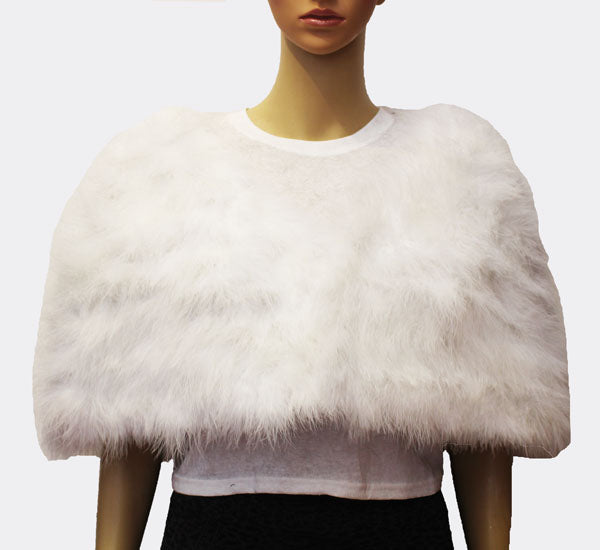 Feather and Fur Shoulder Shawl - SHW1704