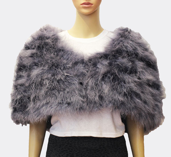 Feather and Fur Shoulder Shawl - SHW1704