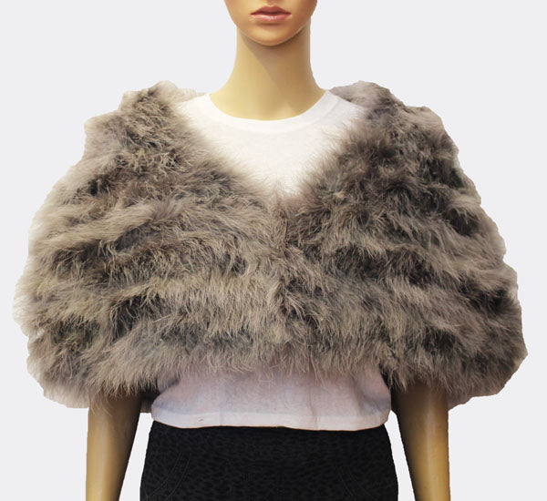 Feather and Fur Shoulder Shawl - SHW1704