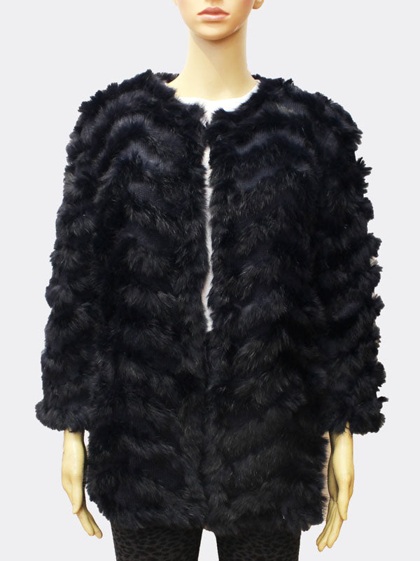 Elegant Rabbit Fur Jacket-SHW1709