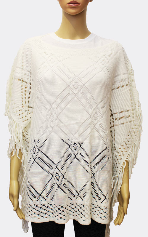 Boho Chic Fringe Poncho-SHW1722