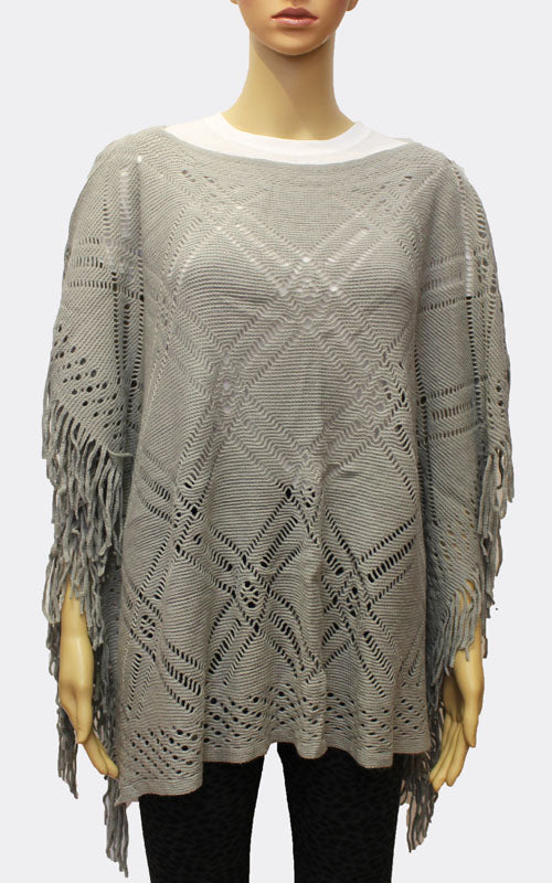 Boho Chic Fringe Poncho-SHW1722