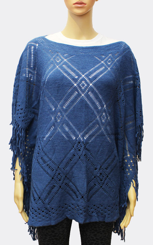 Boho Chic Fringe Poncho-SHW1722