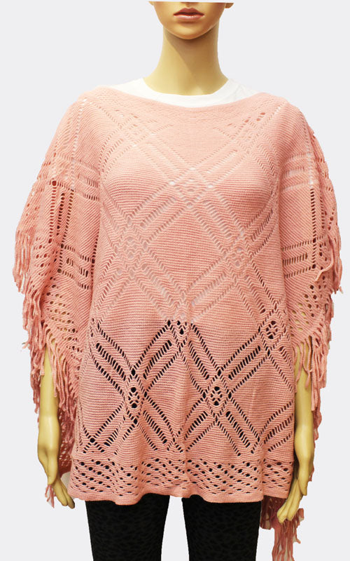 Boho Chic Fringe Poncho-SHW1722