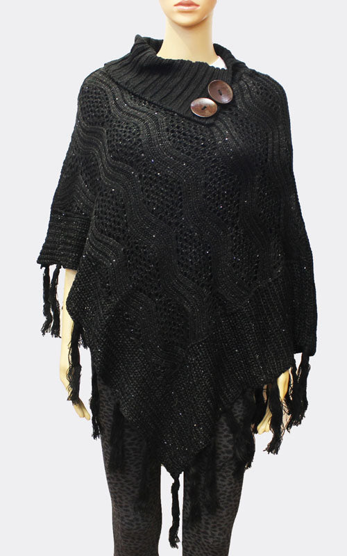 Elegant Knit Cowl Poncho-SHW1723