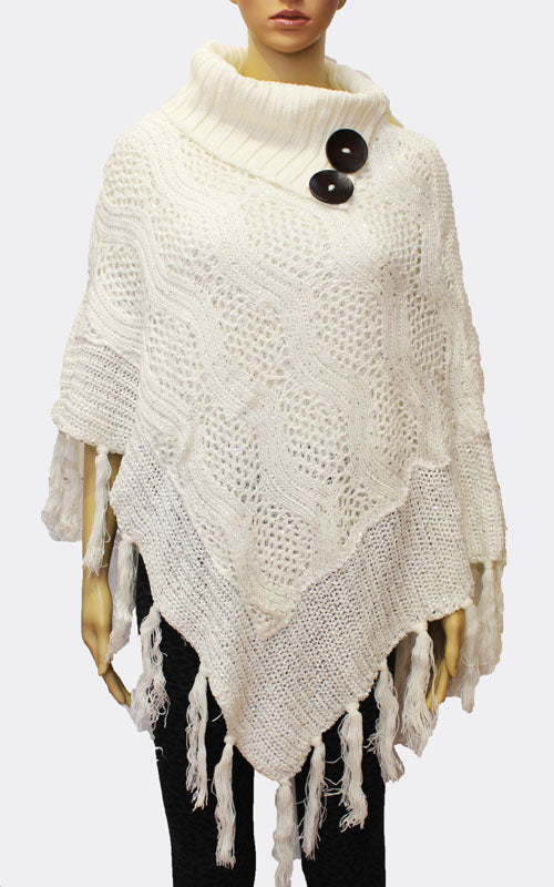 Elegant Knit Cowl Poncho-SHW1723