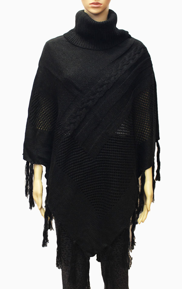 Cozy Cable Knit Poncho-SHW1724