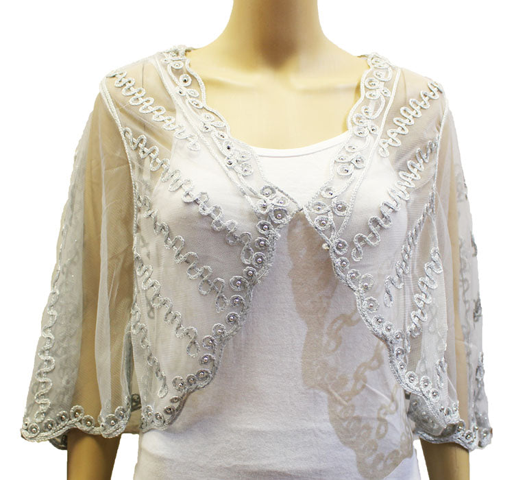 Elegant Beaded Mesh Bolero-SHW1806