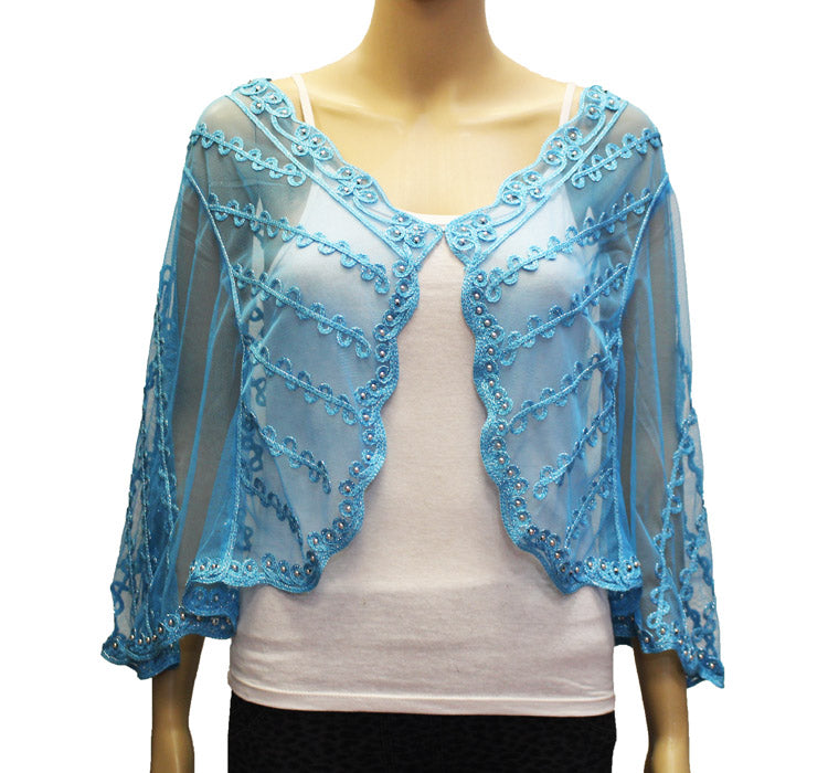 Elegant Beaded Mesh Bolero-SHW1806