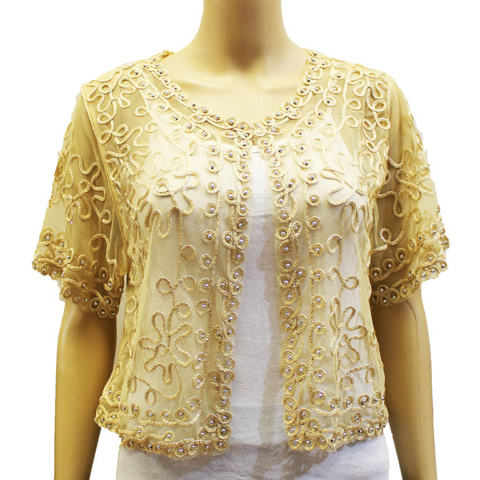 Elegant Floral Evening Bolero-SHW1807