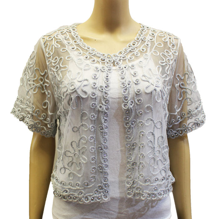 Elegant Floral Evening Bolero-SHW1807