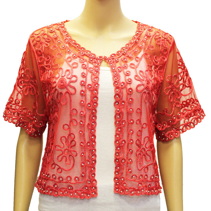 Elegant Floral Evening Bolero-SHW1807