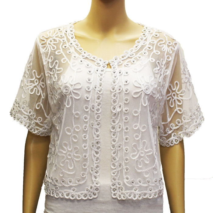 Elegant Floral Evening Bolero-SHW1807