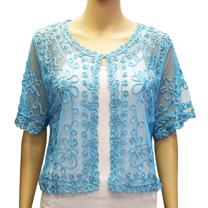 Elegant Floral Evening Bolero-SHW1807