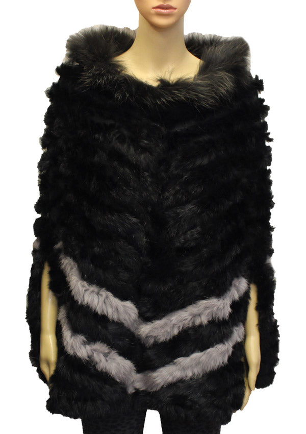 Elegant Rabbit Fur Poncho-SHW1813