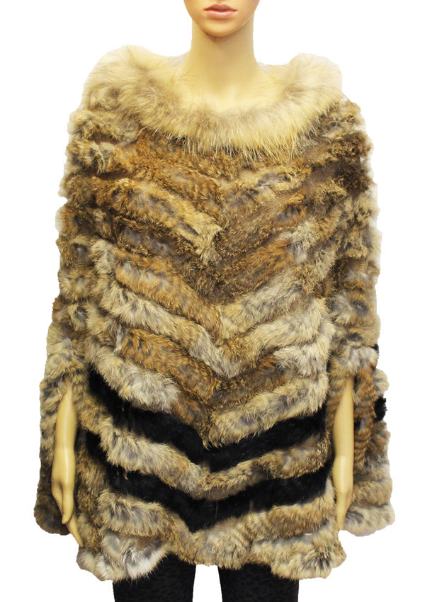 Elegant Rabbit Fur Poncho-SHW1813