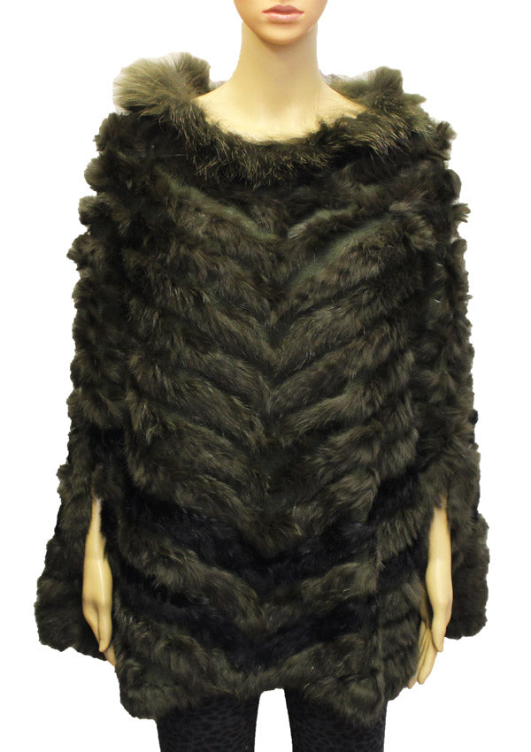 Elegant Rabbit Fur Poncho-SHW1813