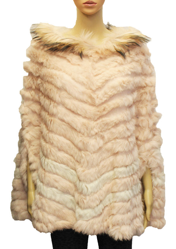 Elegant Rabbit Fur Poncho-SHW1813