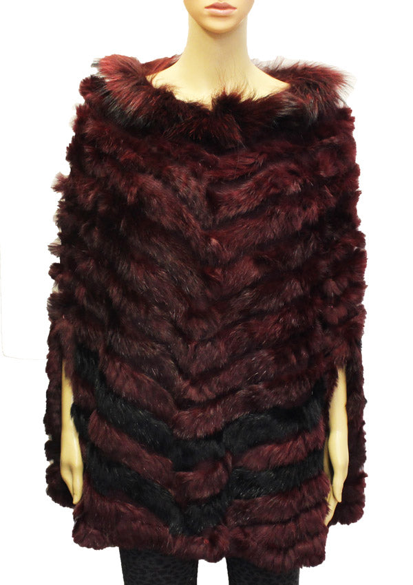 Elegant Rabbit Fur Poncho-SHW1813