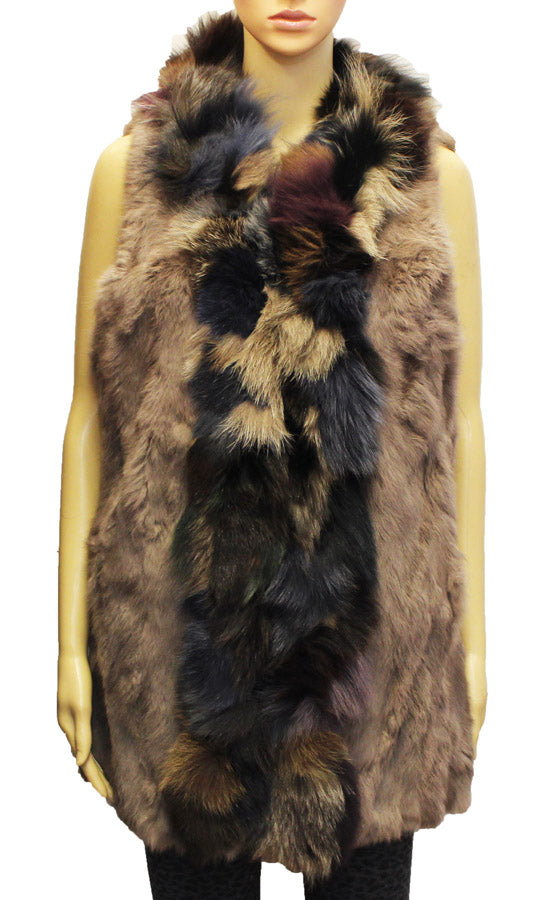 Two-Tone Rabbit Fur Vest - SHW1815