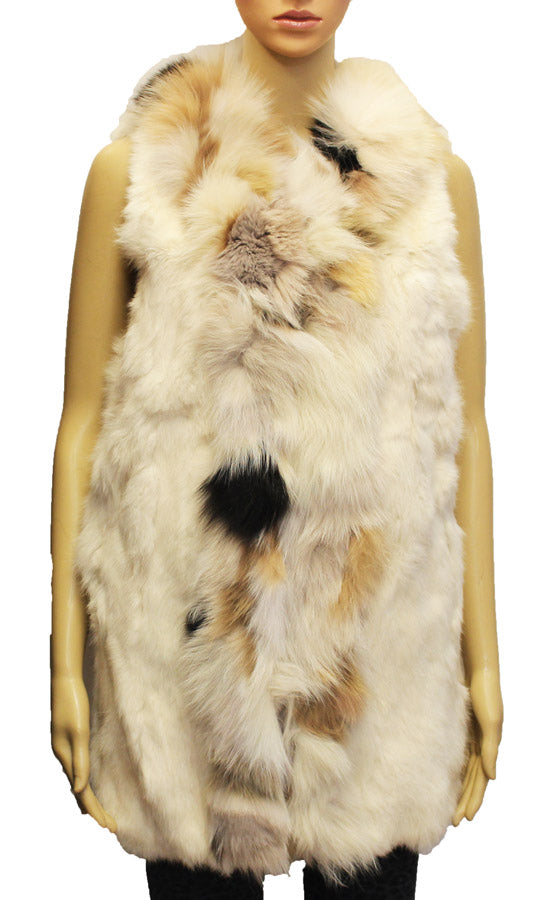 Two-Tone Rabbit Fur Vest - SHW1815