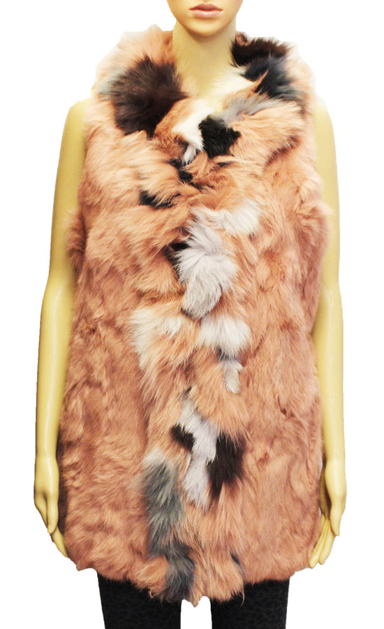 Two-Tone Rabbit Fur Vest - SHW1815