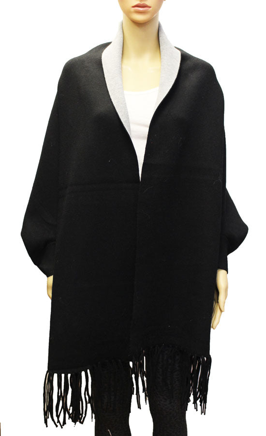Fringe Trim Shawl Coat-SHW1822