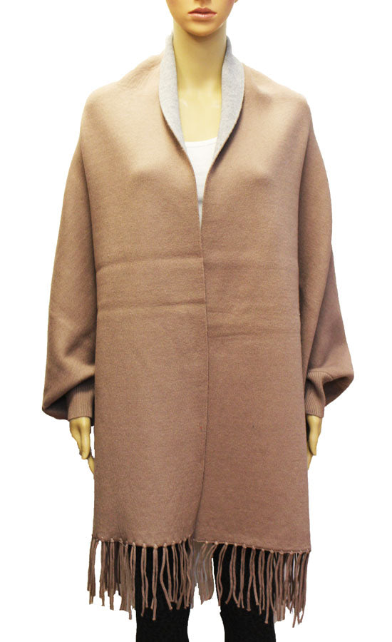 Fringe Trim Shawl Coat-SHW1822
