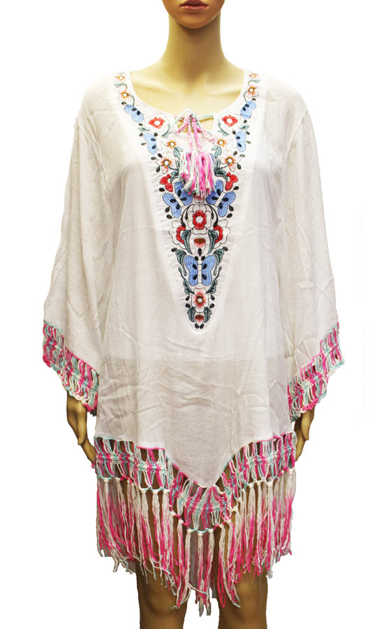 Boho Embroidered Tassel Kaftan-SHW1902