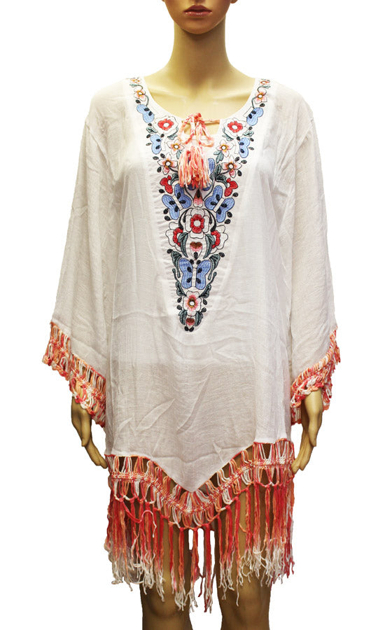 Boho Embroidered Tassel Kaftan-SHW1902