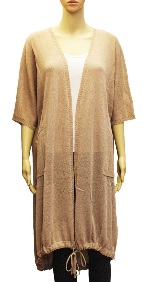 Loose Fit Drawstring Cardigan-SHW1914