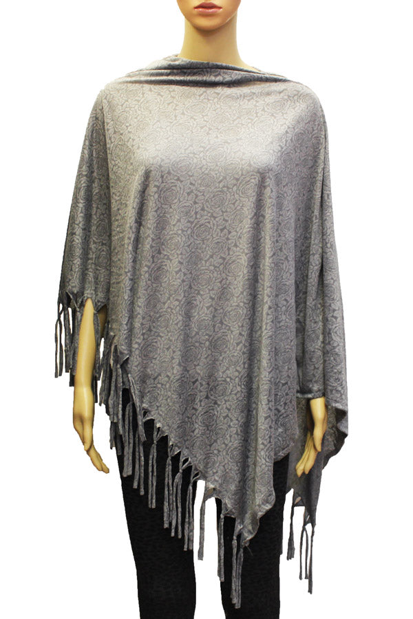 Elegant Fringe Poncho Wrap-SHW1915