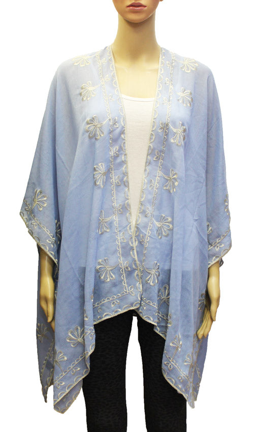 Embroidered Sheer Beach Cover-SHW1916