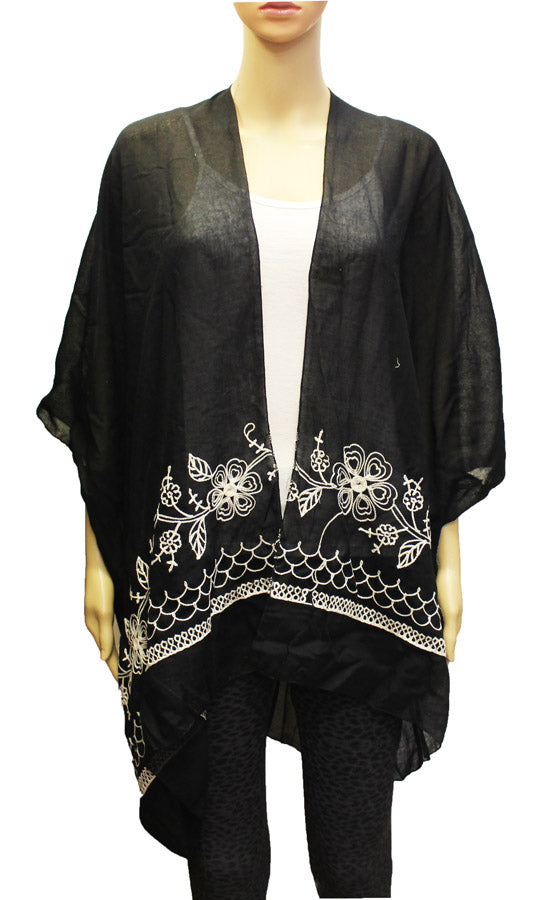 Floral Embroidered Kimono-SHW1929