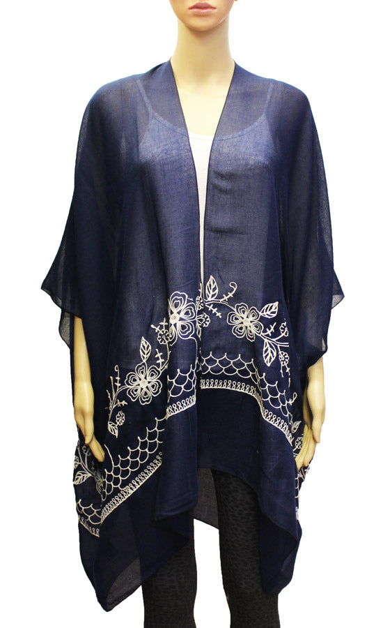 Floral Embroidered Kimono-SHW1929