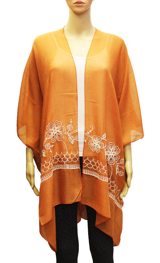 Floral Embroidered Kimono-SHW1929
