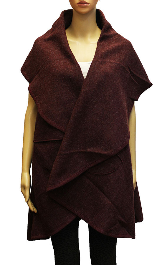 Elegant Belted Wool Wrap Vest-SHW1938