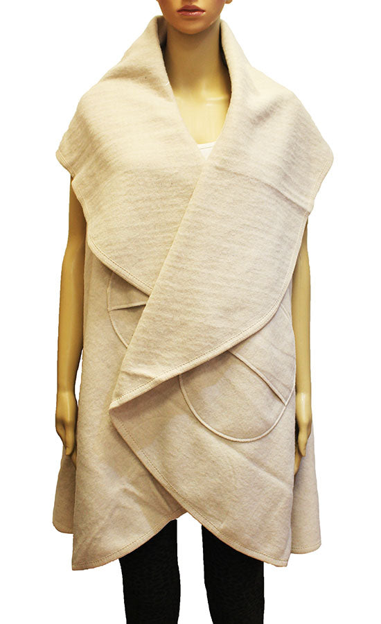 Elegant Belted Wool Wrap Vest-SHW1938