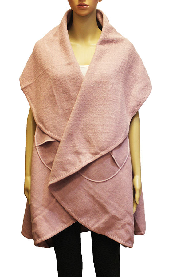 Elegant Belted Wool Wrap Vest-SHW1938