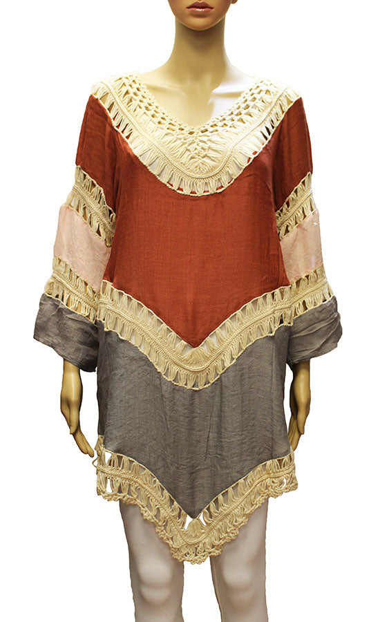 Colorblock Boho Tunic Cover Up-SHW2016