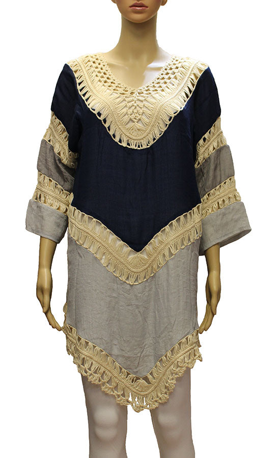 Colorblock Boho Tunic Cover Up-SHW2016