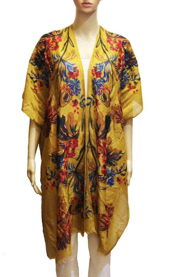 Boho Floral Kimono Cover-SHW2304