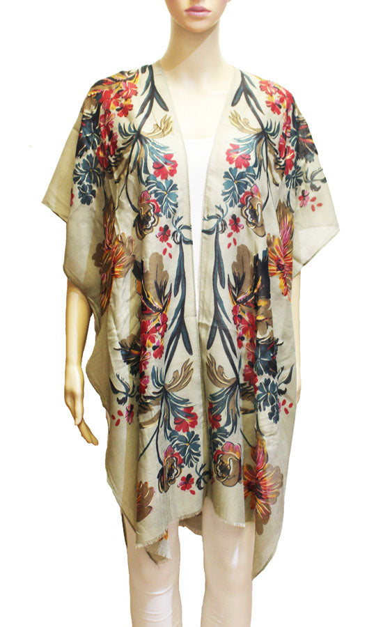 Boho Floral Kimono Cover-SHW2304