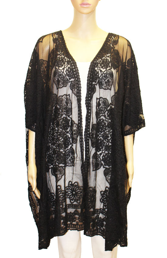 Elegant Sheer Lace Kimono-SHW2305
