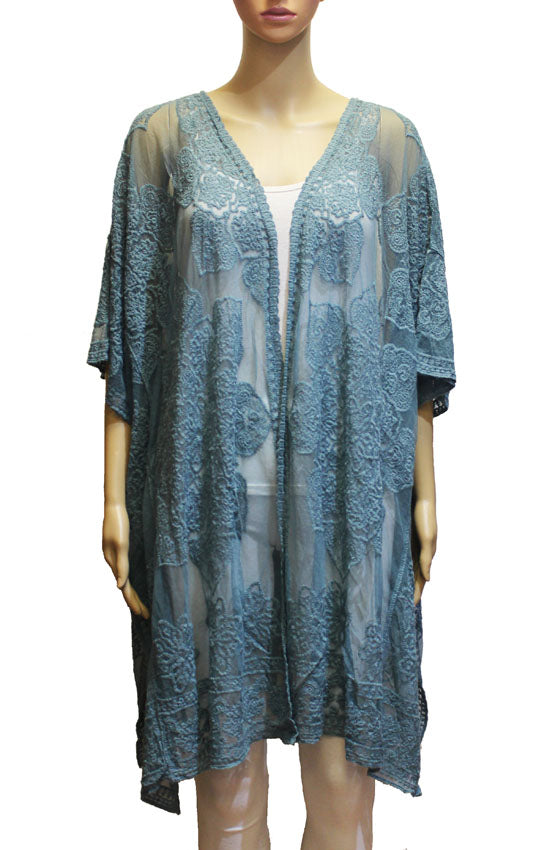 Elegant Sheer Lace Kimono-SHW2305