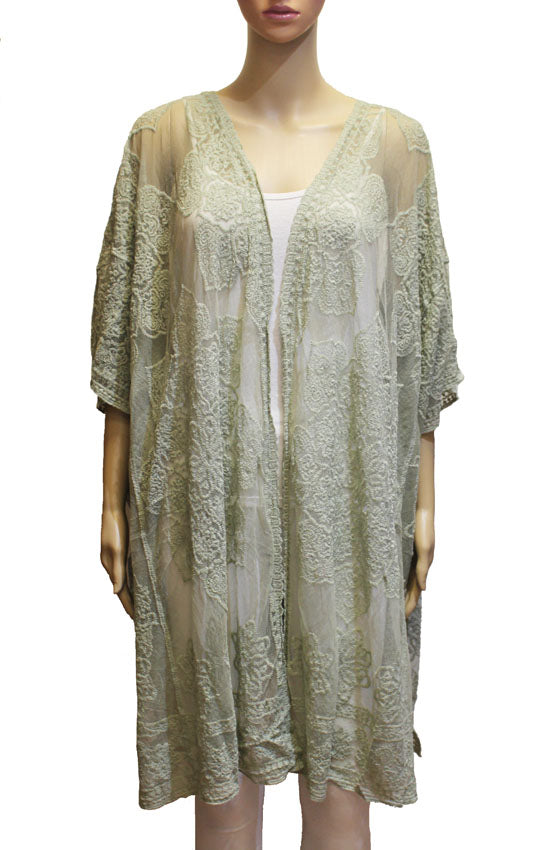 Elegant Sheer Lace Kimono-SHW2305