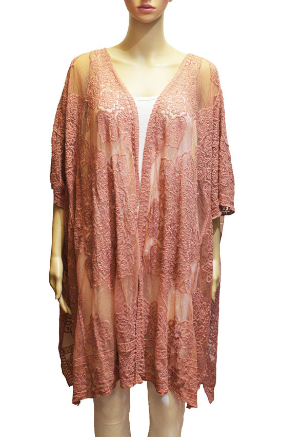 Elegant Sheer Lace Kimono-SHW2305