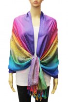 Rainbow Paisley Pashmina Shawl-BH1401