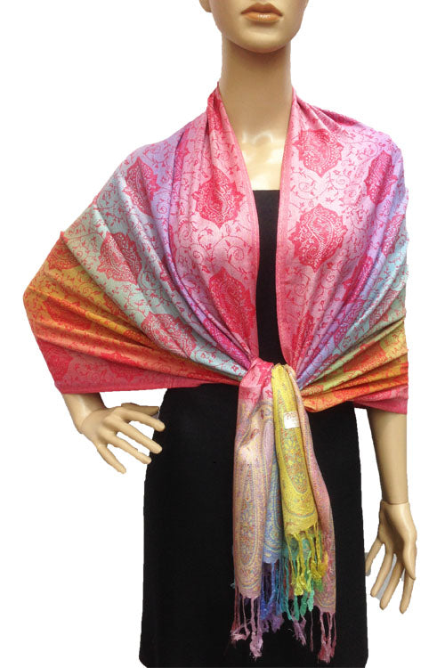 Rainbow Paisley Pashmina Shawl-BH1401
