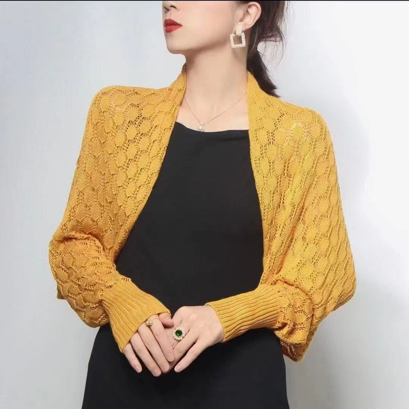 Textured Knit Long Sleeve Shrug-SHW2203